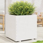 vidaXL Jardinière blanc 70x70x72 5 cm bois de pin massif