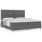 vidaXL Lit à Ressort avec Matelas Gris Foncé 200x200 cm Tissu