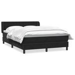 vidaXL Sommier à lattes de lit avec matelas noir 160x210 cm velours