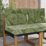 vidaXL Coussin de canapé d'extérieur 2 Pièces Modèle feuille Polyester