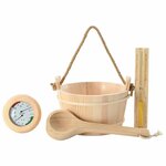 vidaXL Ensemble d'accessoires de sauna 4 pièces Marron