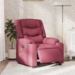 vidaXL Fauteuil de massage inclinable électrique Rouge bordeaux Tissu