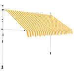 vidaXL Auvent rétractable manuel 300 cm Rayures oranges et blanches