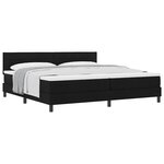 vidaXL Lit à ressorts avec matelas Noir 200 x 200 cm tissu