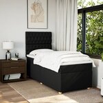 vidaXL Sommier à lattes de lit avec matelas Noir 90x190 cm Tissu