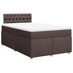 vidaXL Sommier à lattes de lit et matelas marron foncé 120x190cm tissu