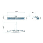 Brosse de paroi piscine  couleur bleu de 33 cm.