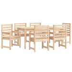 vidaXL Ensemble à manger de jardin 7 Pièces bois massif de pin