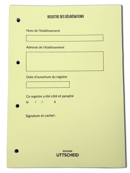 Recharge Classeur des Délibérations 100 feuillets foliotés UTTSCHEID