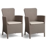 Allibert Chaises d'extérieur 2 Pièces Miami Cappuccino