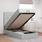 vidaXL Cadre de lit ottoman avec matelas gris clair 80x200 cm velours