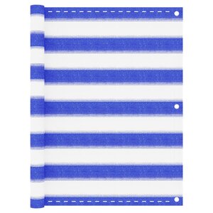 vidaXL Écran de balcon Bleu et blanc 75x400 cm PEHD