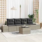 vidaXL Ensemble de canapé de jardin 5 Pièces Gris clair 55 x 55 x 37 cm