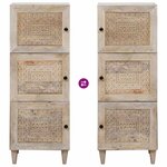 vidaXL Haut Armoire Blanc 40 x 33 x 110 cm bois de manguier massif