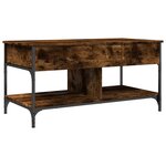 vidaXL Table basse chêne fumé 100x50x50 cm bois d'ingénierie et métal