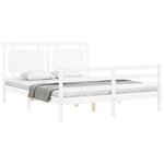 vidaXL Cadre de lit sans matelas blanc 160x200 cm bois massif