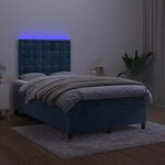 vidaXL Sommier à lattes de lit avec matelas LED bleu foncé 120x190 cm