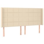 vidaXL Sommier à lattes de lit matelas et LED Crème 200x200 cm Tissu