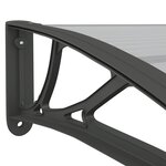 vidaXL Auvent de porte Noir 400x100 cm Polycarbonate