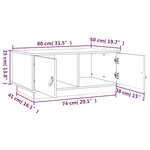 vidaXL Table basse Gris 80x50x35 cm Bois massif de pin