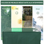 Housse de protection etanche pour meuble salon de jardin rectangulaire 135L x 135l x 75H cm vert