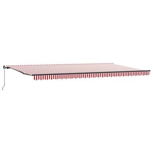 vidaXL Auvent Rétractable Rouge et blanc 600 × 350 cm tissu