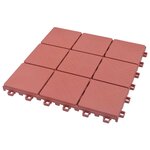 vidaXL Carreaux de terrasse 10 Pièces Rouge 30 5x30 5 cm Plastique