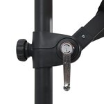 vidaXL Parasol déporté avec LED et mât en acier 250x250 cm Noir