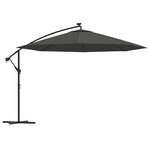 vidaXL Parasol en porte-à-feux et poteau métallique 350 cm Anthracite