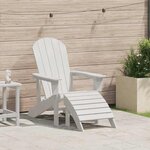 vidaXL Chaise Adirondack Blanc 74 x 82 x 92cm Plastique