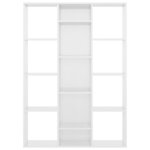 vidaXL Séparateur de pièce/Bibliothèque blanc brillant Bois ingénierie