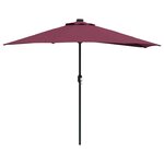 vidaXL Parasol de jardin Rouge bordeaux 294 x 150 x 224 cm tissu