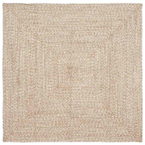 vidaXL Tapis Naturel et blanc 120 x 120 cm Jute