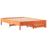 vidaXL Cadre de lit sans matelas cire marron 135x190cm bois pin massif