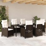 vidaXL Ensemble de salle à manger pour jardin 7 Pièces Marron polyrotin