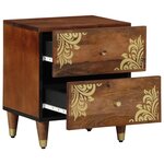 vidaXL Cabinet de chevet avec tiroir marron miel 40 x 33 x 46 cm