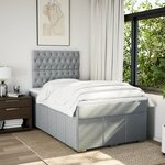 vidaXL Sommier à lattes de lit et matelas gris clair 120x190 cm tissu