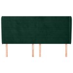 vidaXL Tête de lit avec oreilles Vert foncé 203x23x118/128 cm Velours