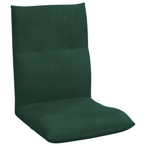 vidaXL Fauteuil de sol ajustable Vert foncé Velours