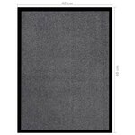 Vidaxl paillasson anthracite 40x60 cm