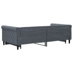 vidaXL Lit de jour avec gigogne sans matelas gris foncé 100x200 cm