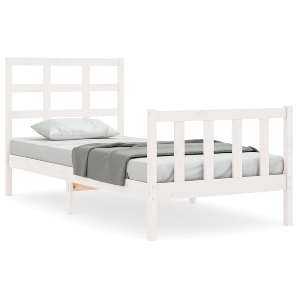 vidaXL Cadre de lit sans matelas blanc 90x200 cm bois de pin massif