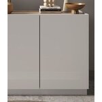 Buffet haut FIRENZE - FIRENZE - Blanc Laqué et chêne Cadiz - 3 portes / Design
