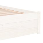 vidaXL Cadre de lit sans matelas blanc bois massif 75x190 cm