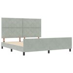 Cadre de lit vidaXL en Velours Gris Clair - 180x200 cm