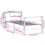 vidaXL Lit bibliothèque sans matelas blanc 100x200 cm bois pin massif