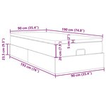 vidaXL Cadre de lit ottoman et matelas gris clair 90x190 cm tissu