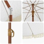 vidaXL Parasol Gris et blanc Ø 160 x 195 cm Acier