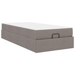vidaXL Cadre de lit avec matelas avec matelas 2 Pièces Taupe tissu
