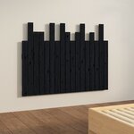 vidaXL Tête de lit murale Noir 108x3x80 cm Bois massif de pin